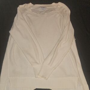 Old Navy Cream Crew Neck Sweater Lightweight Knit